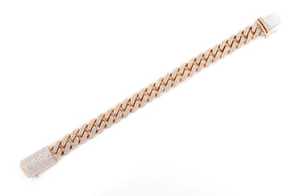 10MM MIAMI CUBAN LINK DIAMOND BRACELET 14K SOLID GOLD 5.00CTW