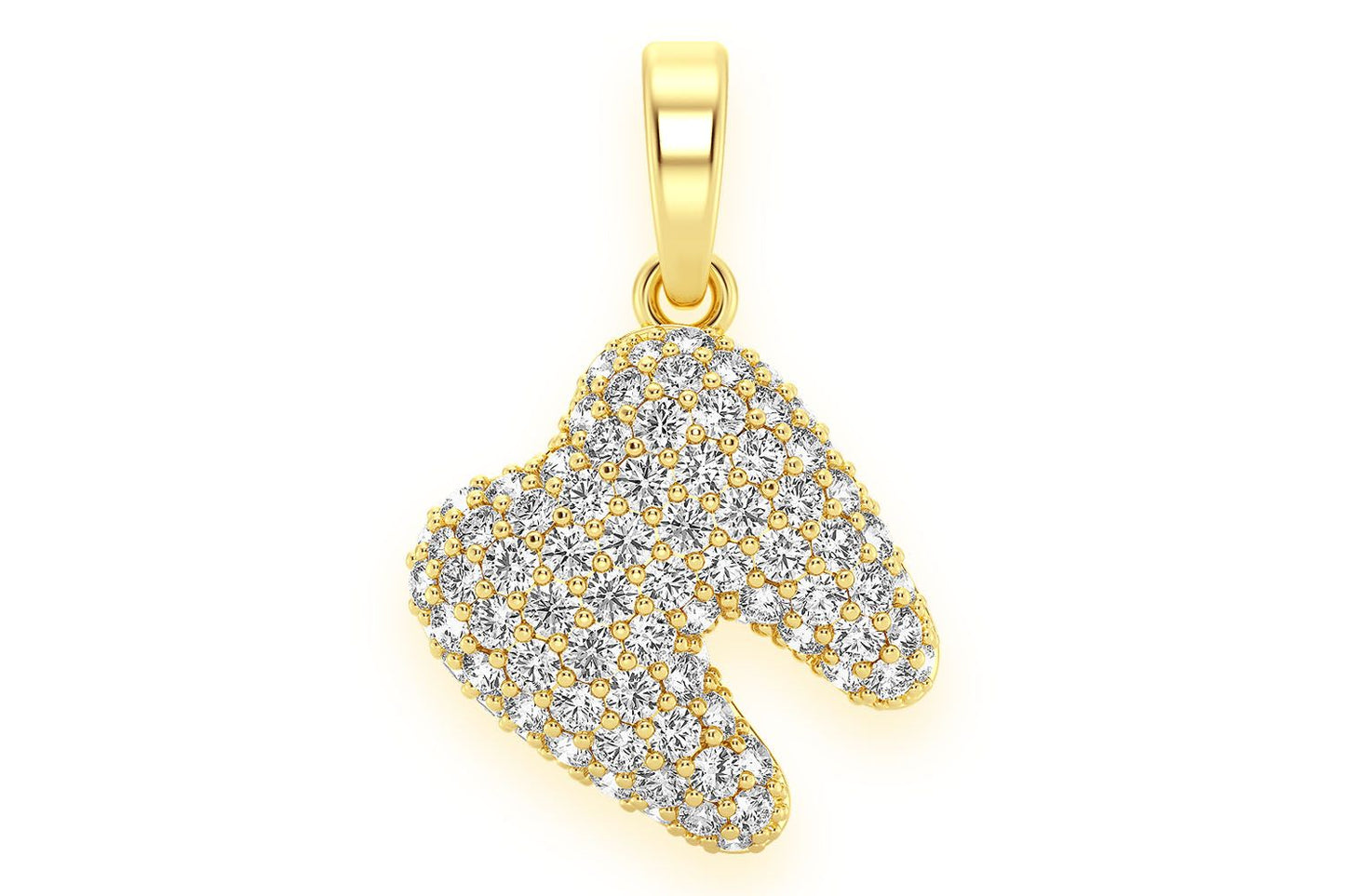 PANDANT DINTE CU DIAMANT ȘI DENTIST, AUR MASIV DE 14K, 0,50 CT