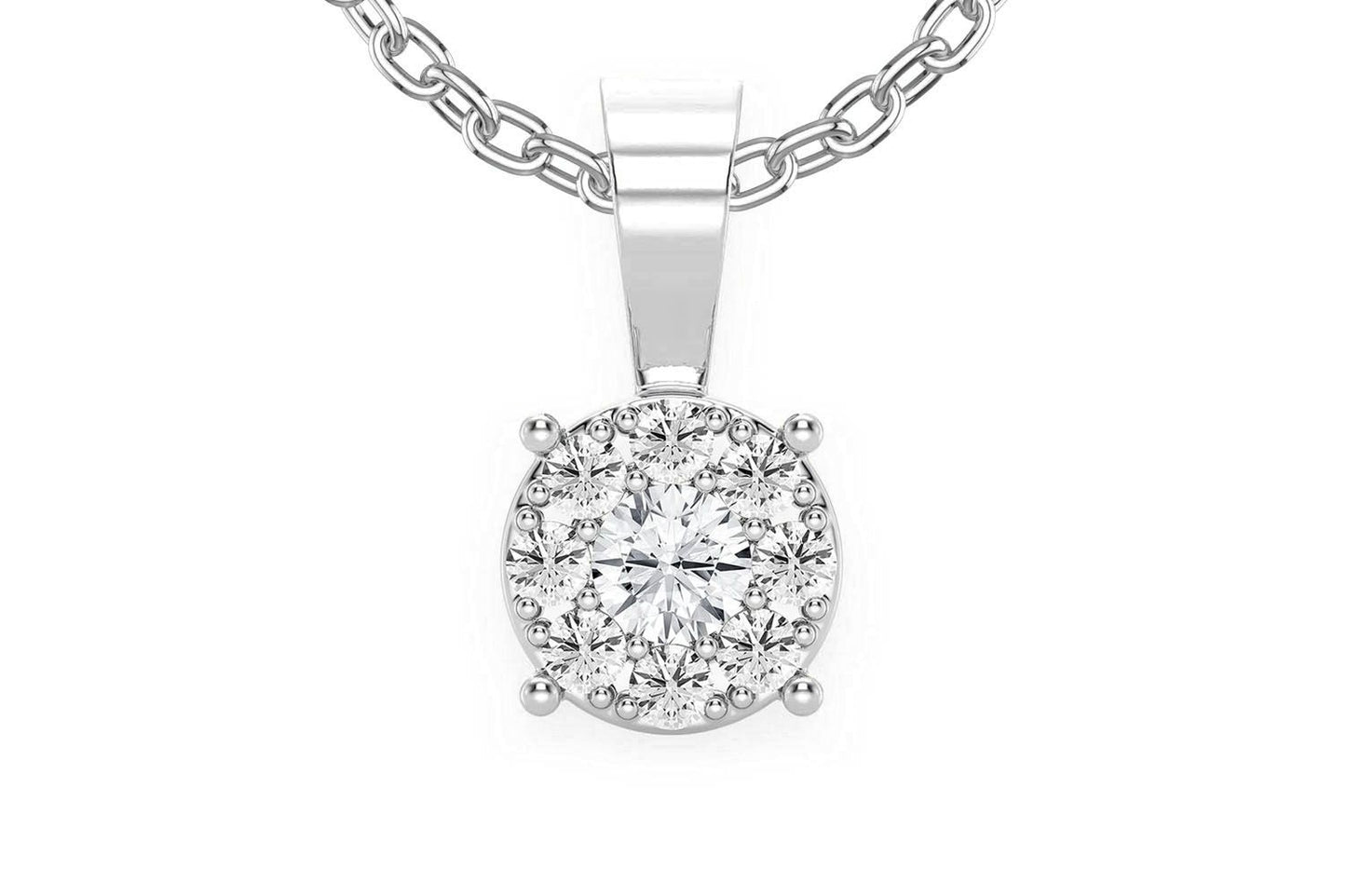 MOSAIC DIAMOND PENDANT 14K SOLID GOLD 0.25CTW