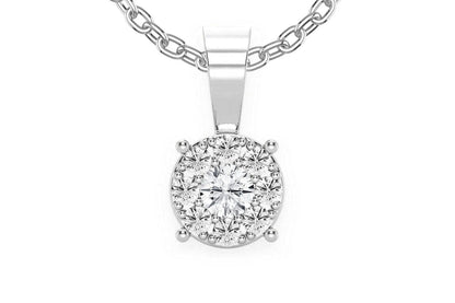 MOSAIC DIAMOND PENDANT 14K SOLID GOLD 0.25CTW