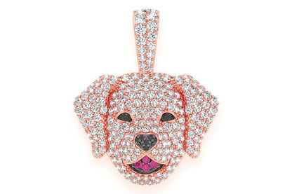 PANDANT LABRADOR RETRIEVER CU DIAMANT AUR MASIV DE 14K 2.50CT