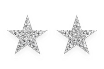 5 POINT STAR STUD DIAMOND EARRINGS 14K SOLID GOLD 0.40CTW