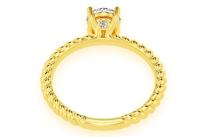 0.75CT ROUND SOLITAIRE - TWIST BAND - DIAMOND ENGAGEMENT RING