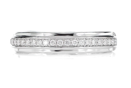INEL CU UN SINGUR RÂND DE DIAMANTE, AUR MASIV DE 14K, 0.15CT