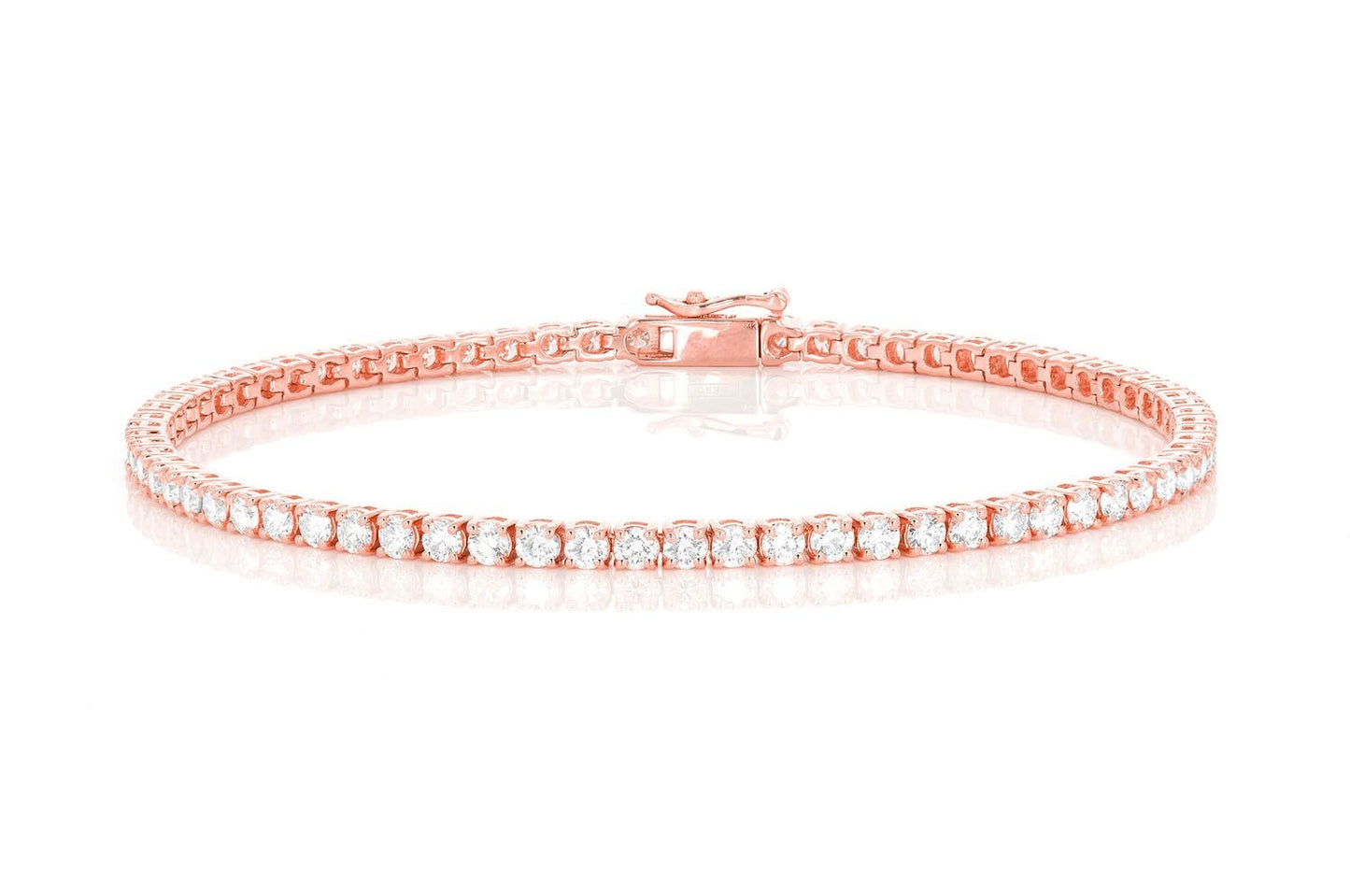 9PT PRONG SET DIAMOND TENNIS BRACELET 14K SOLID GOLD 6.00CTW