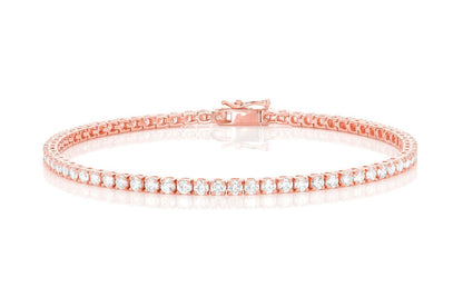 9PT PRONG SET DIAMOND TENNIS BRACELET 14K SOLID GOLD 6.00CTW