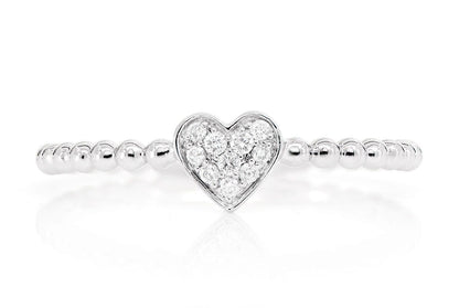 INEL CU DIAMANT ȘI INIMĂ, AUR MASIV DE 14K, 0.05CT