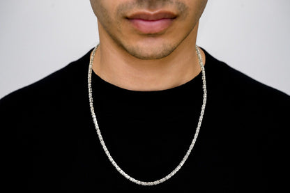 3MM BYZANTINE SOLID GOLD CHAIN 14K