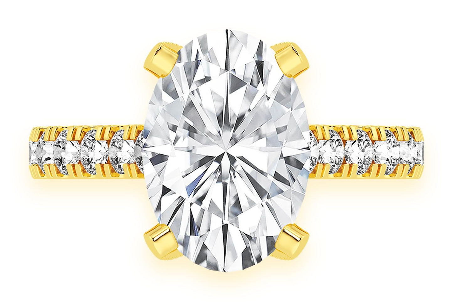 THINN - 3.00CT OVAL DIAMOND ENGAGEMENT RING 14K SOLID GOLD