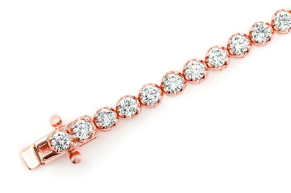 6PT CROWN SET DIAMOND TENNIS BRACELET 14K SOLID GOLD 3.00CTW