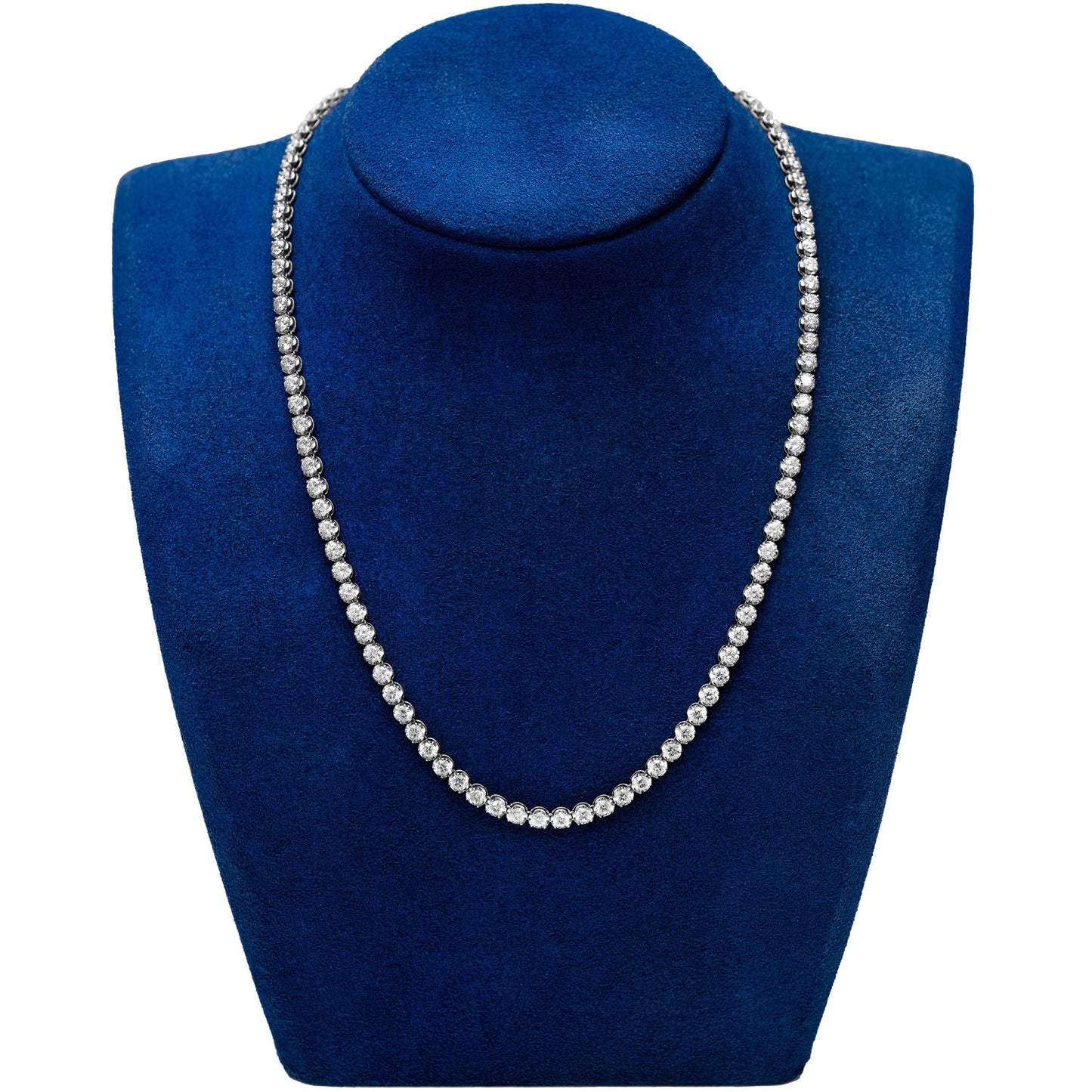 16PT CROWN SET DIAMOND TENNIS NECKLACE 14K SOLID GOLD 17.00CTW
