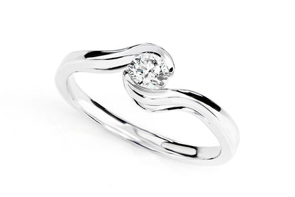 0.25CT SOLITAIRE ROUND DIAMOND BYPASS ENGAGEMENT RING 14K SOLID GOLD