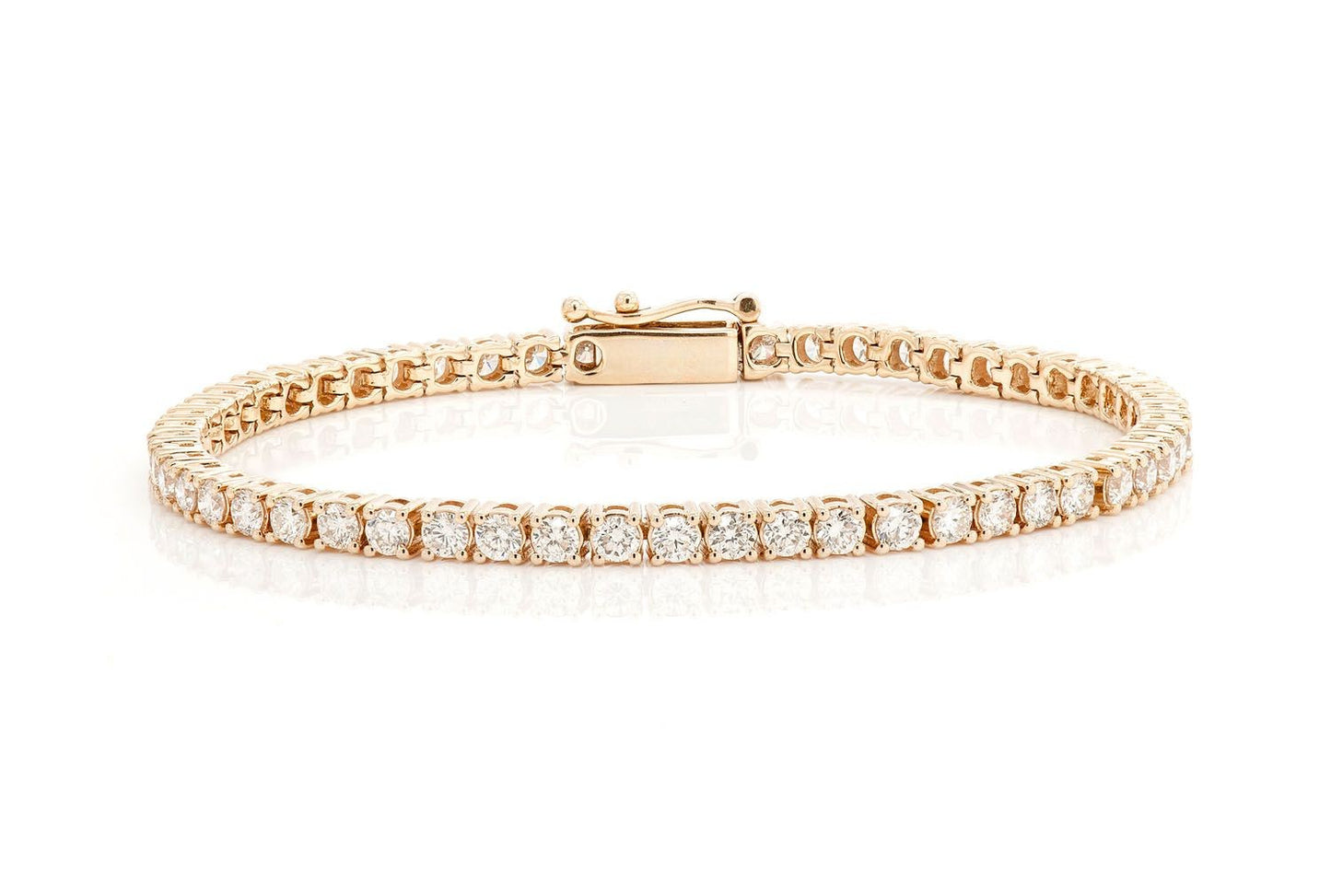 10PT PRONG SET DIAMOND TENNIS BRACELET 14K SOLID GOLD 4.50CTW