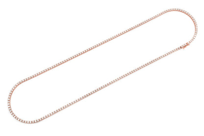 COLIER TENIS CU 5 PIELE, SET DIAMANTE, AUR MASIV DE 14K, 11.00 CT