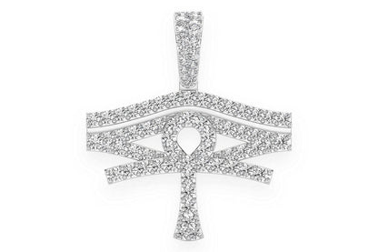 EYE OF RA DIAMOND PENDANT 14K SOLID GOLD 1.40CTW