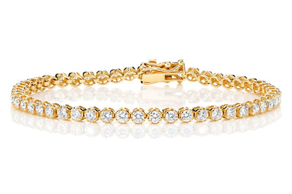 6PT CROWN SET DIAMOND TENNIS BRACELET 14K SOLID GOLD 3.00CTW