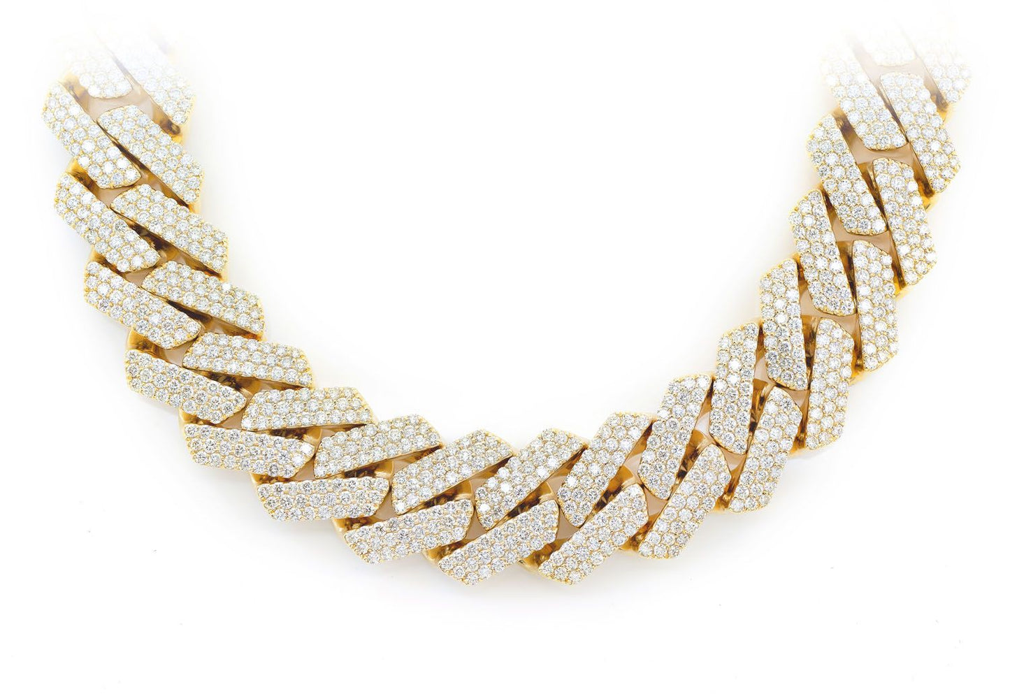 20MM RAISED PRONG MIAMI CUBAN DIAMOND NECKLACE 14K SOLID GOLD 60.00CTW