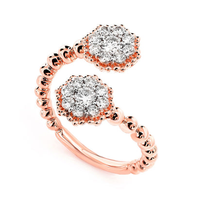 INEL CU DIAMANTE BYPASS, AUR MASIV DE 14K, 0.66CT