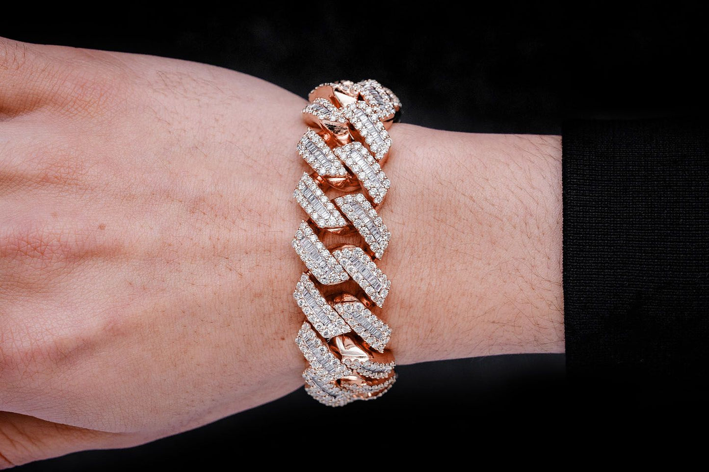 20MM RAISED BAGUETTE MIAMI CUBAN LINK DIAMOND BRACELET 14K SOLID GOLD 23.75CTW