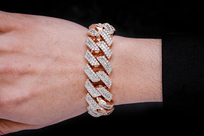 20MM RAISED BAGUETTE MIAMI CUBAN LINK DIAMOND BRACELET 14K SOLID GOLD 23.75CTW