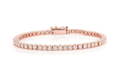 10PT PRONG SET DIAMOND TENNIS BRACELET 14K SOLID GOLD 4.50CTW