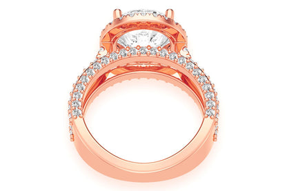 TRIPP - 3.00CT ROUND SOLITAIRE - THREE ROW - DIAMOND ENGAGEMENT RING