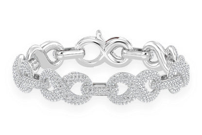 INFINITY LINK DIAMOND BRACELET 14K SOLID GOLD 9.00CTW