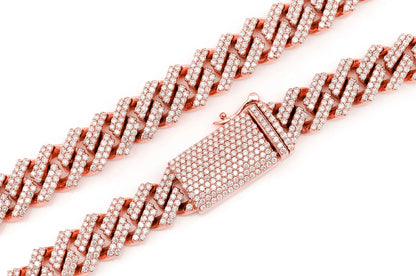11MM RAISED MIAMI CUBAN DIAMOND NECKLACE 14K SOLID GOLD 21.25CTW