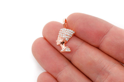NEFERTITI DIAMOND PENDANT 14K SOLID GOLD 0.25CTW