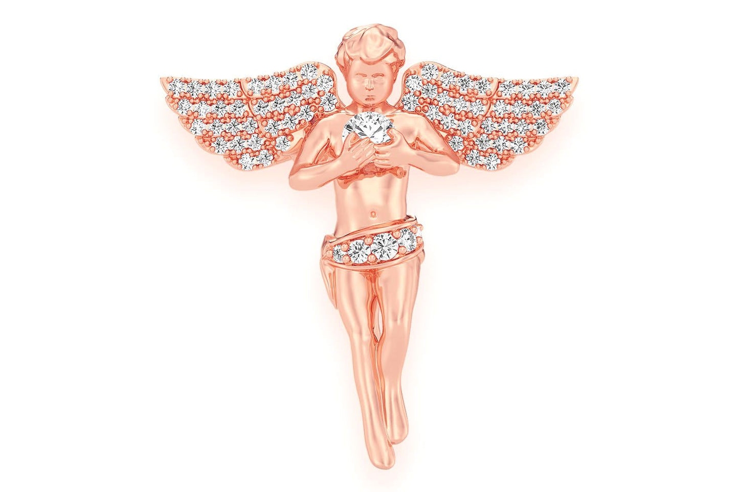 PANDANT CU DIAMANT ANGEL, AUR MASIV DE 14K, 0.33CTW