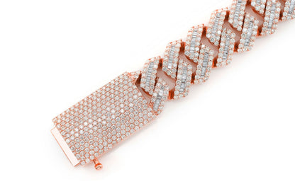 20MM RAISED BAGUETTE MIAMI CUBAN LINK DIAMOND BRACELET 14K SOLID GOLD 23.75CTW