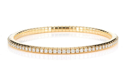DIAMOND FLEX BANGLE TENNIS BRACELET 14K SOLID GOLD 2.20CTW