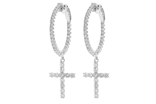CERCEI MARI CU DIAMANTE, FORMĂ ROTARĂ, AUR MASIV DE 14K, 2,70 CT