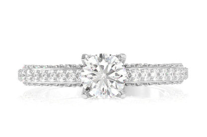 1.50CTW - CATHEDRAL 3 SIDES PAVE - ENGAGEMENT RING