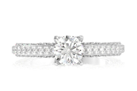 1.50CTW - CATHEDRAL 3 SIDES PAVE - ENGAGEMENT RING
