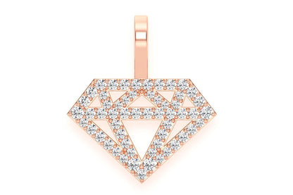 DIAMOND SILHOUETTE PENDANT 14K SOLID GOLD .35CTW