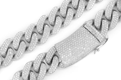 20MM MIAMI CUBAN LINK DIAMOND NECKLACE 14K SOLID GOLD 41.00CTW