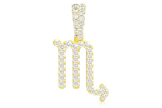 SCORPIO ZODIAC DIAMOND PENDANT 14K SOLID GOLD 0.75CTW