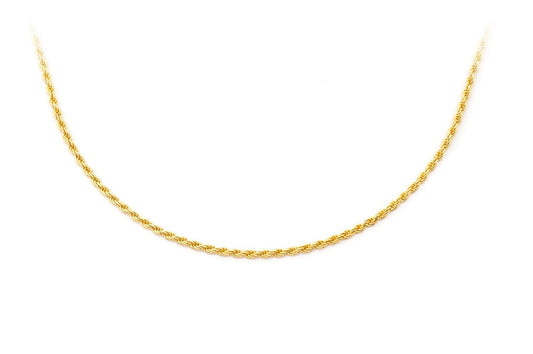 1MM ROPE 14K SOLID GOLD CHAIN