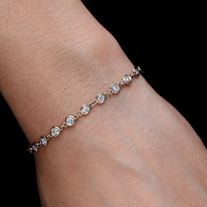 BRĂȚARĂ ROLO CU LUNETĂ CU DIAMANT, AUR MASIV DE 14K, 0.70CT