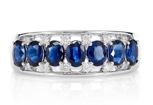 INEL CU SAFIR ȘI DIAMANT, AUR MASIV DE 14K, 1.50CT