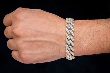 14MM RAISED MIAMI CUBAN DIAMOND BRACELET 14K SOLID GOLD 11.25CTW