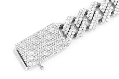 13MM RAISED DIAMOND  CUBAN LINK BRACELET 14K SOLID GOLD 11.50CTW