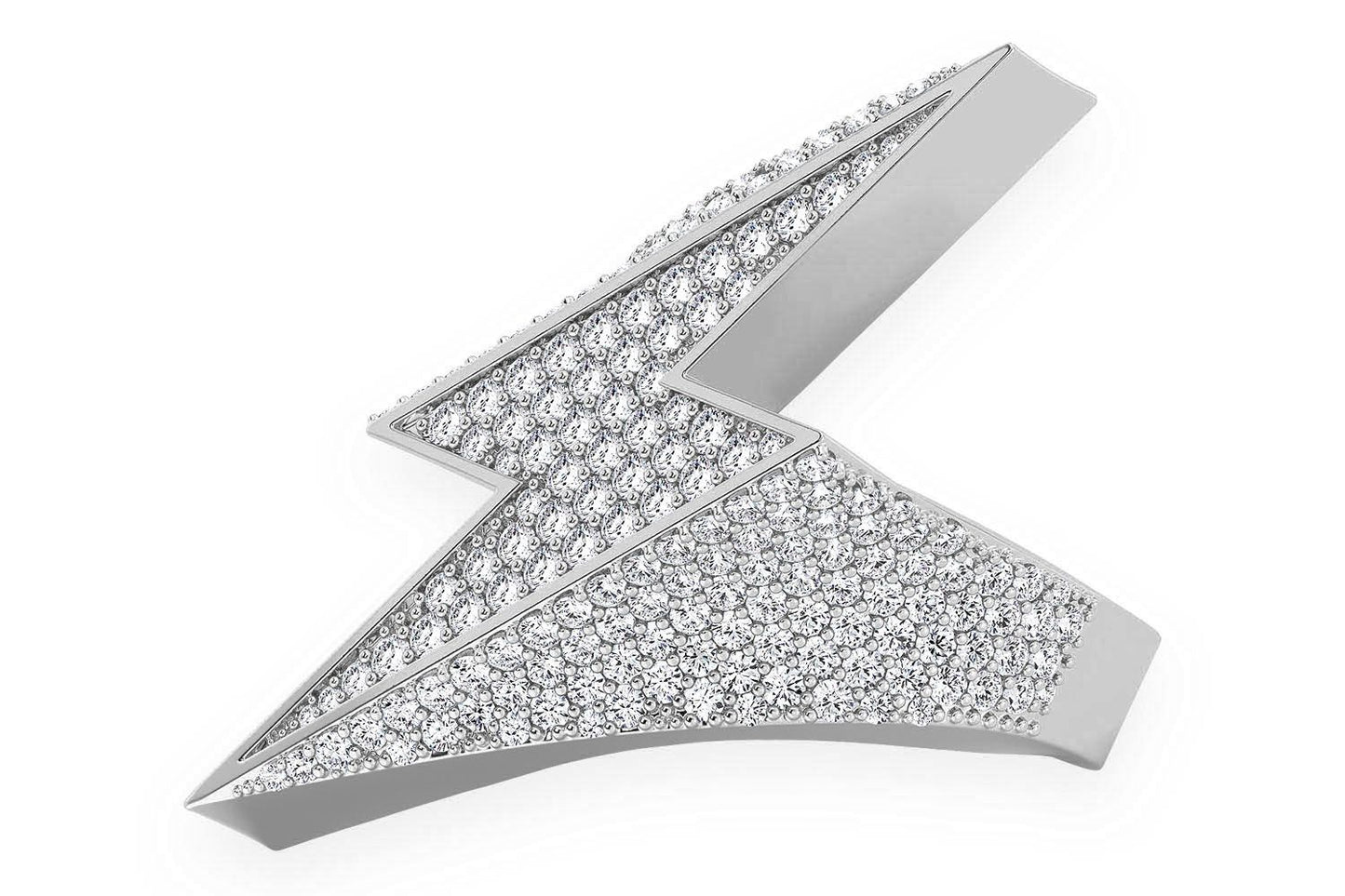 LIGHTNING BOLT DIAMOND RING 14K SOLID GOLD 2.25CTW