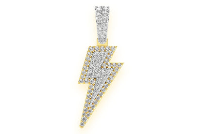 PANDANTIV CU DIAMANT LIGHTNING BOLT, AUR MASIV DE 14K, 0.40CT