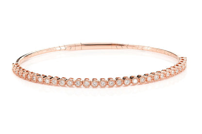 BRĂȚARĂ CU DIAMANTE MILGRAIN FLEX, AUR MASIV DE 14K, 1.00CT