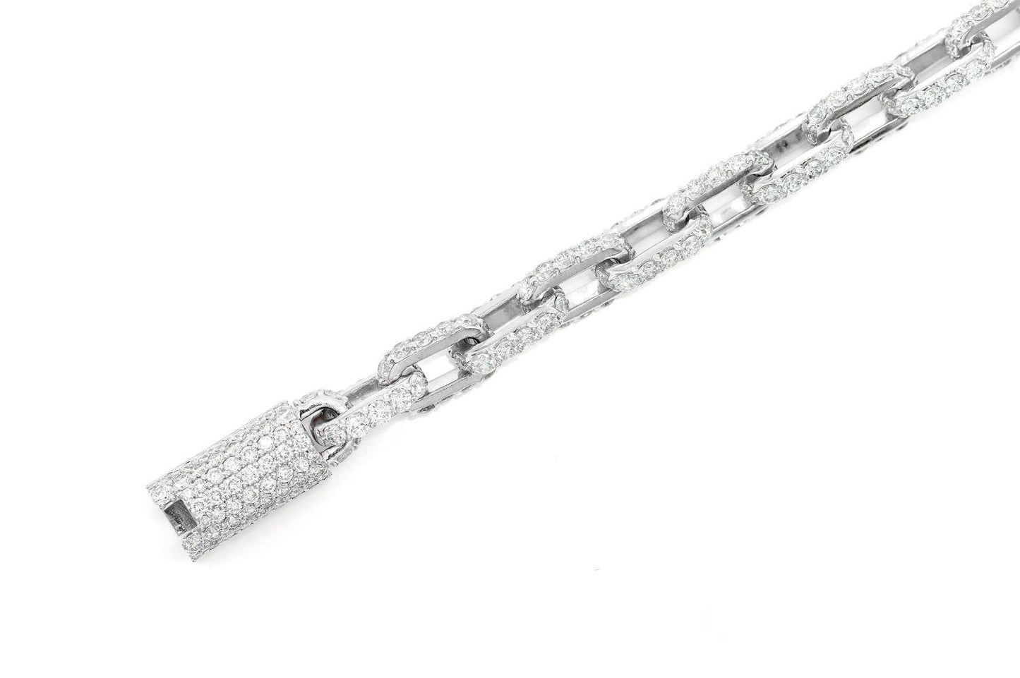 ROLO DIAMOND BRACELET 14K SOLID GOLD 12.00CTW