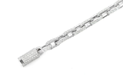 ROLO DIAMOND BRACELET 14K SOLID GOLD 12.00CTW