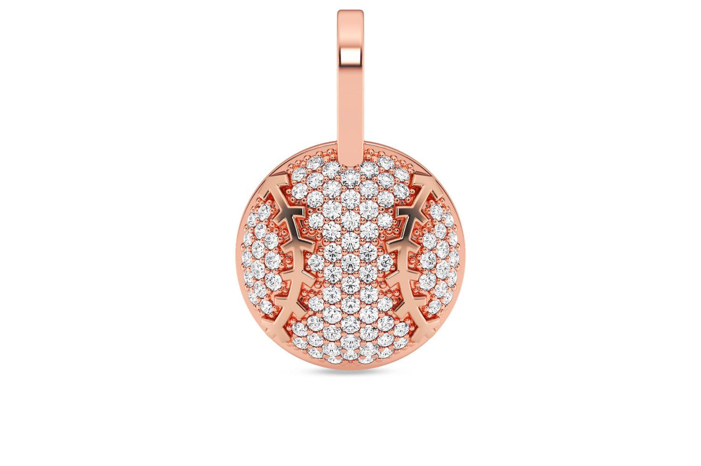 PANDANTIV CU DIAMANT BASEBALL, AUR MASIV DE 14K, 0.33CT