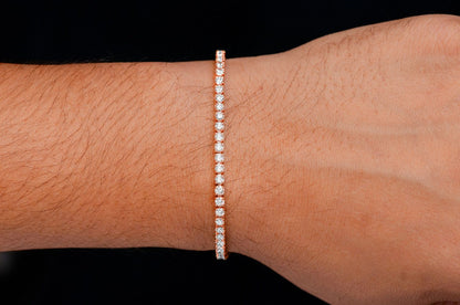 7PT PRONG SET TENNIS BRACELET 14K   5.00CTW